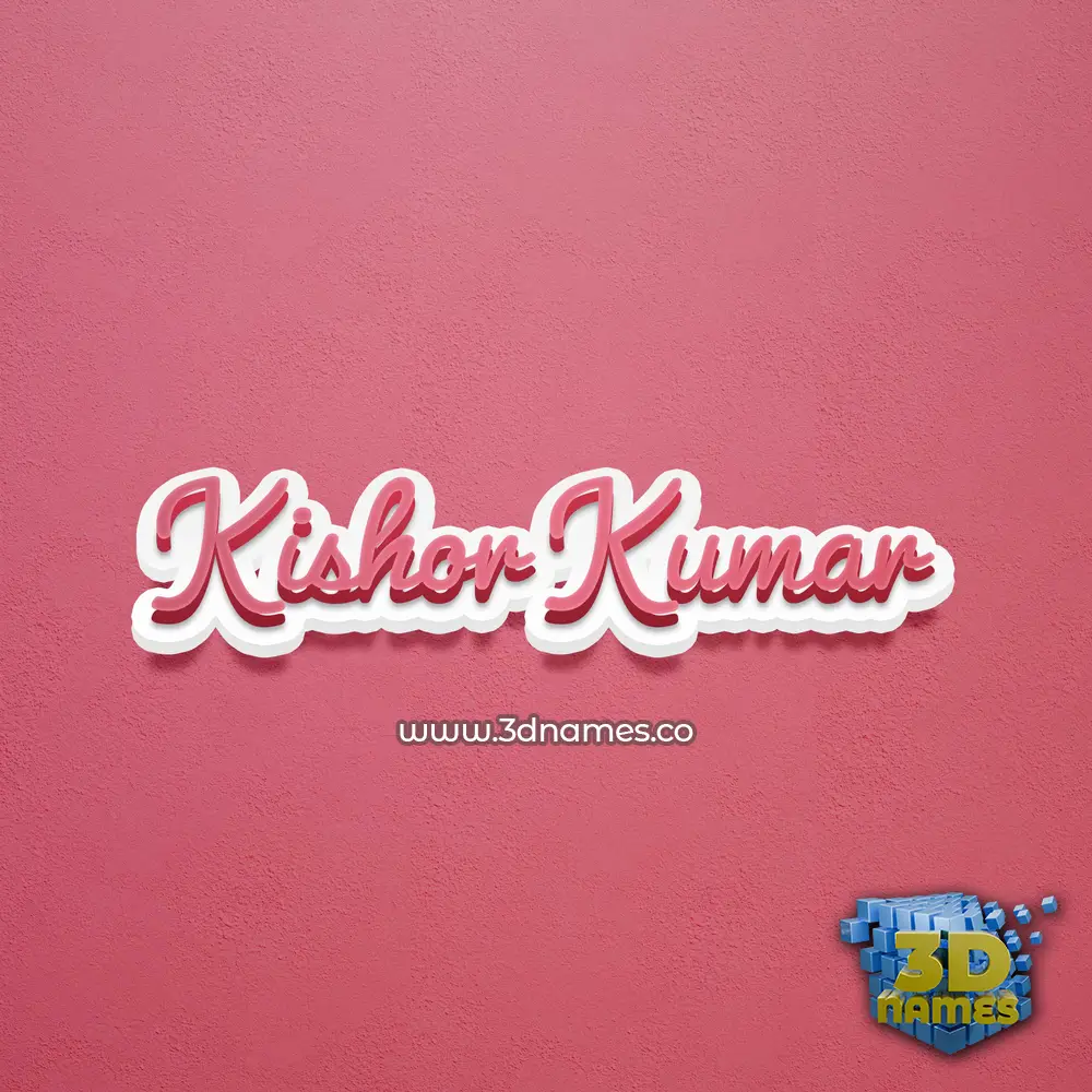 kishor kumar in Red Scribble style - 3D name wallpaper