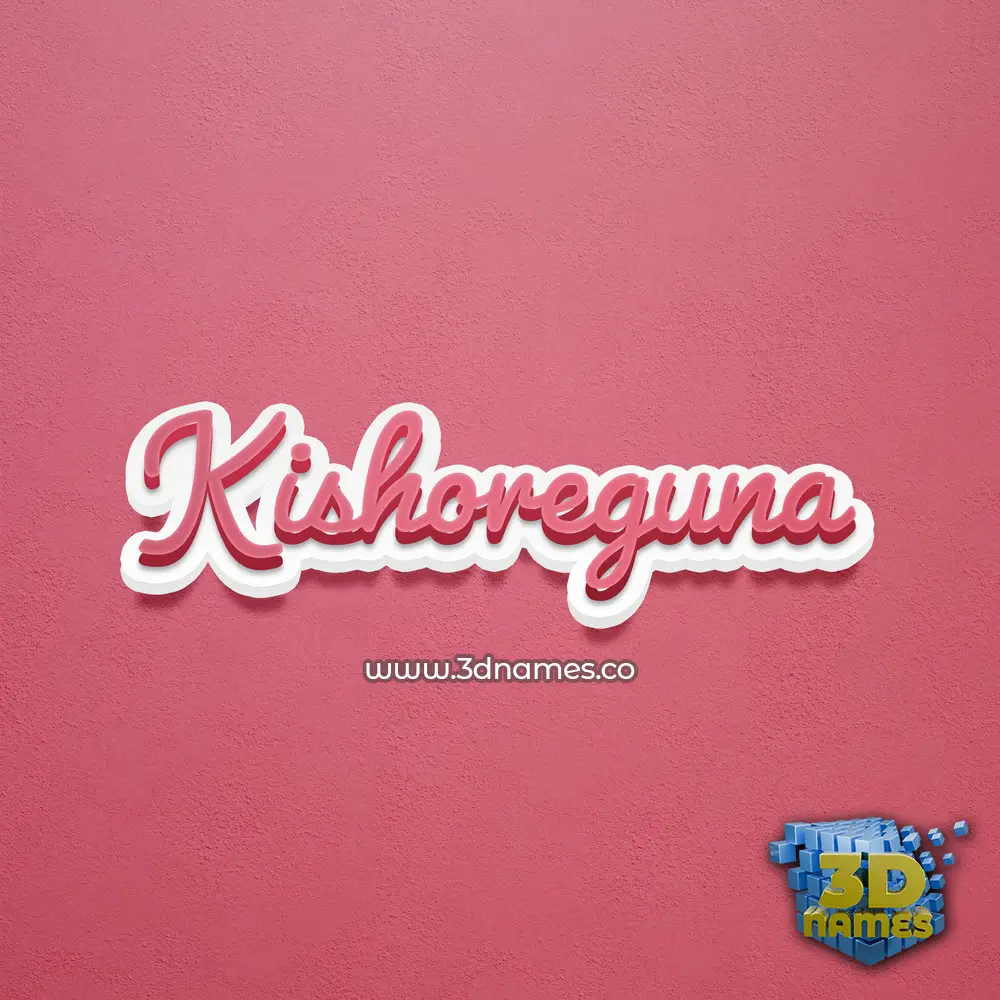 kishoreguna in Red Scribble style - 3D name wallpaper