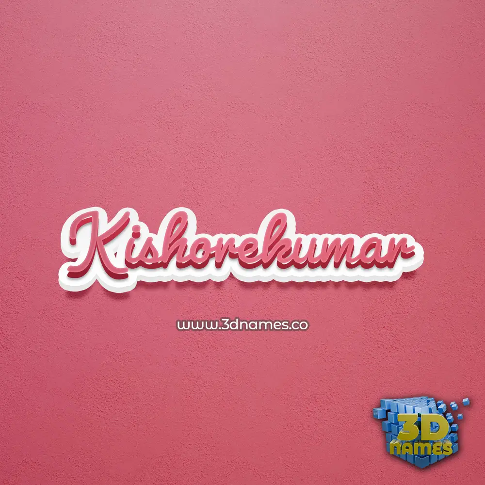 kishorekumar in Red Scribble style - 3D name wallpaper