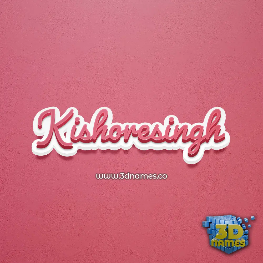 kishoresingh in Red Scribble style - 3D name wallpaper