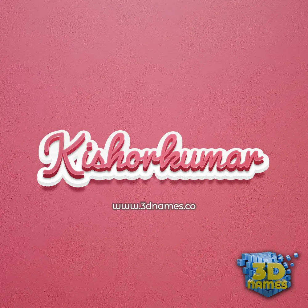 kishorkumar in Red Scribble style - 3D name wallpaper