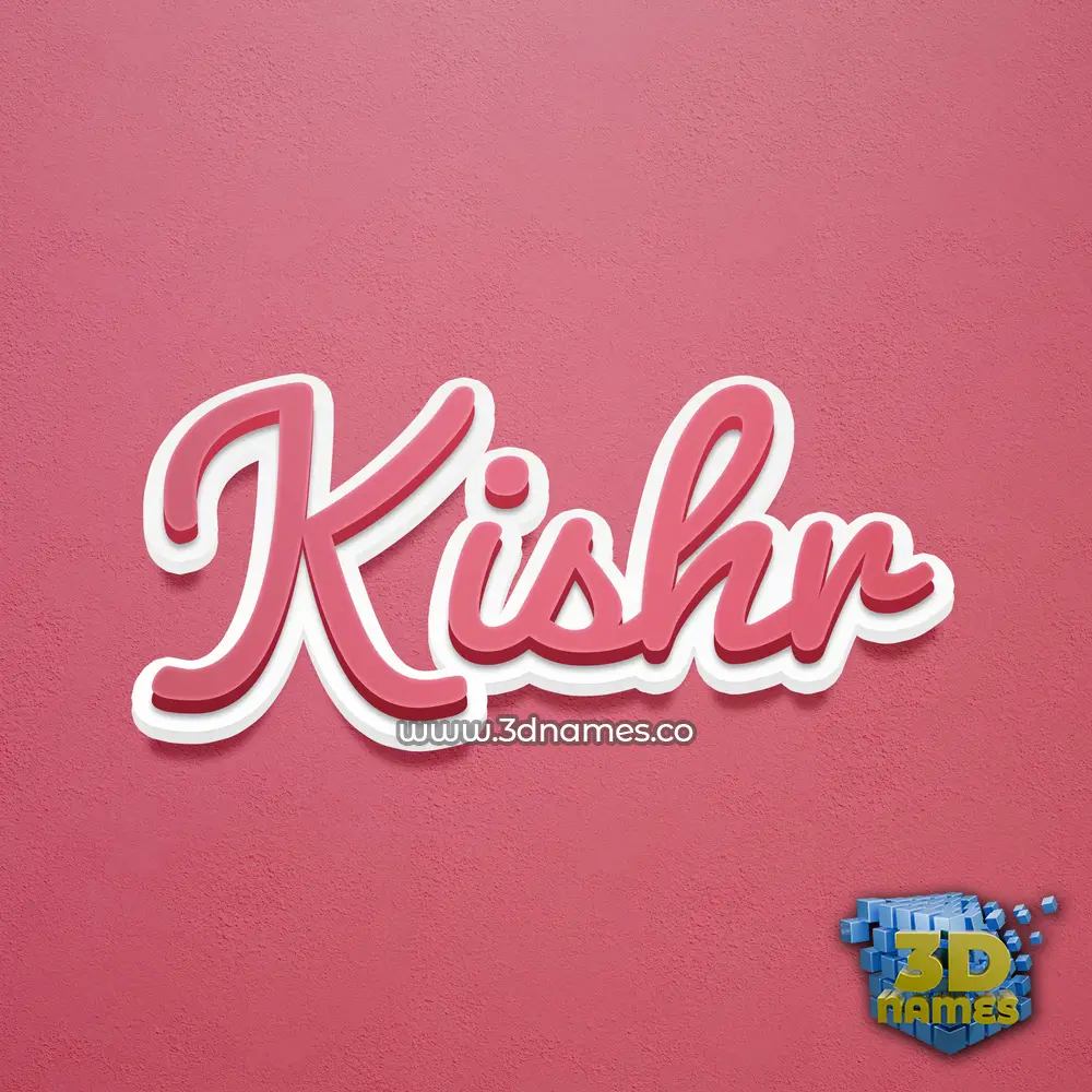 kishr in Red Scribble style - 3D name wallpaper