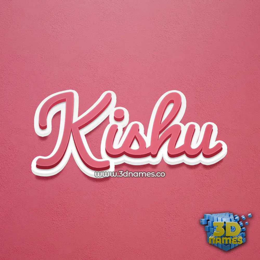 kishu in Red Scribble style - 3D name wallpaper