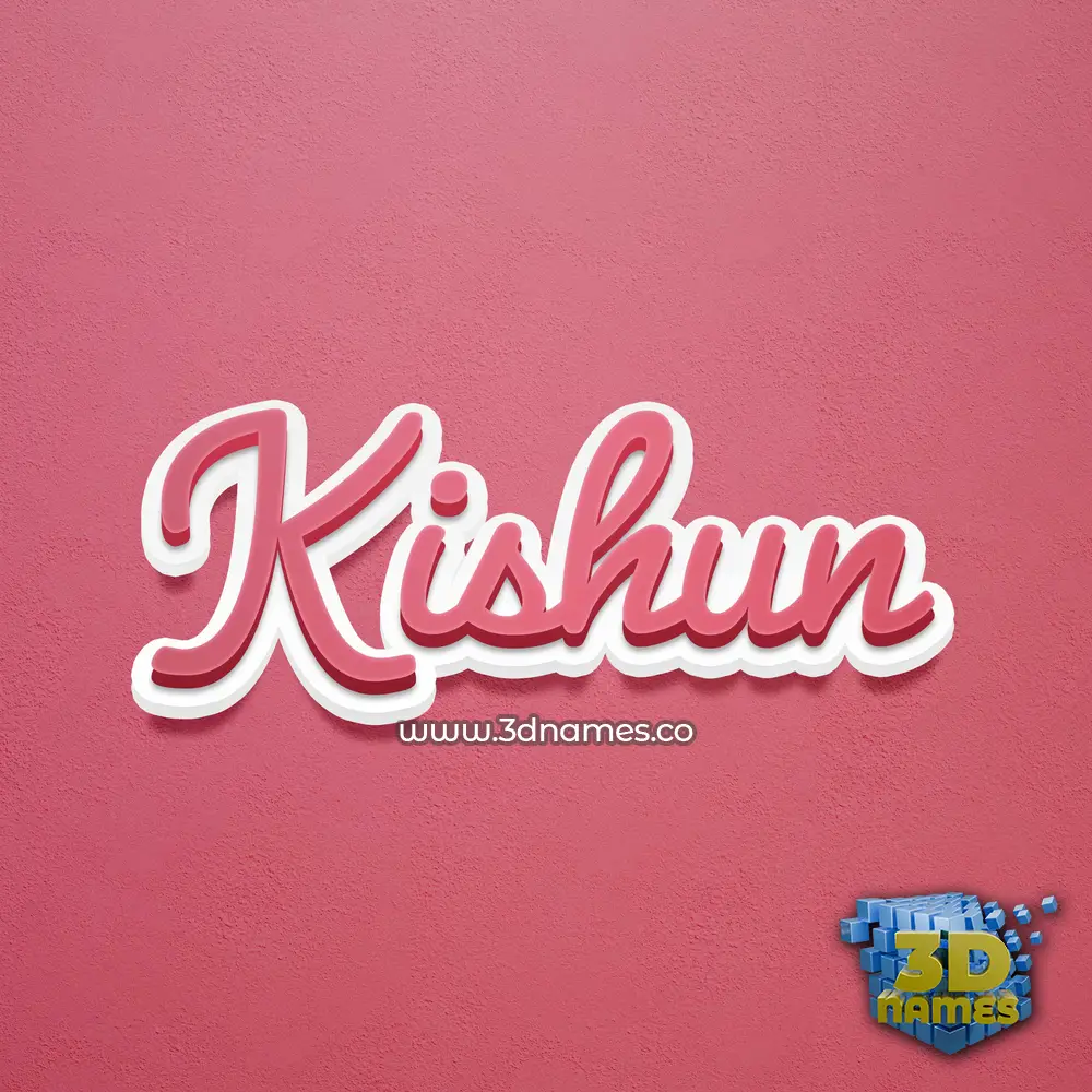 kishun in Red Scribble style - 3D name wallpaper