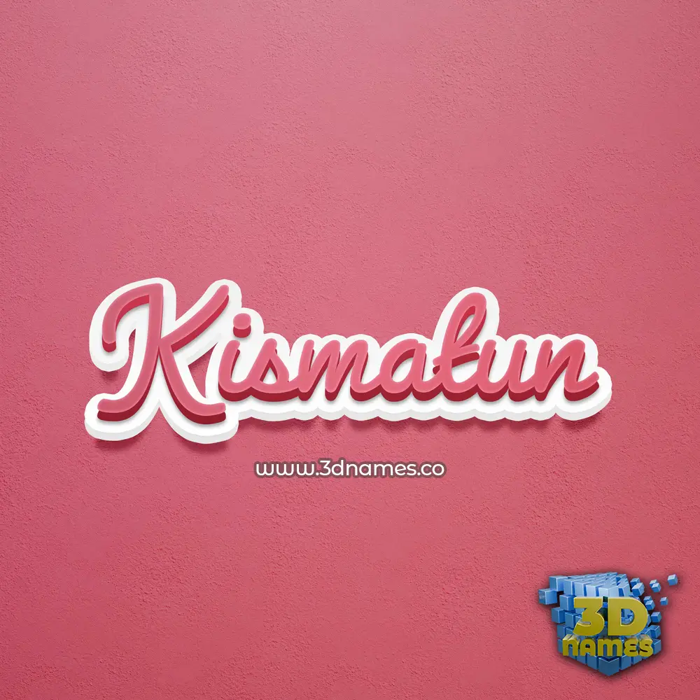 kismatun in Red Scribble style - 3D name wallpaper