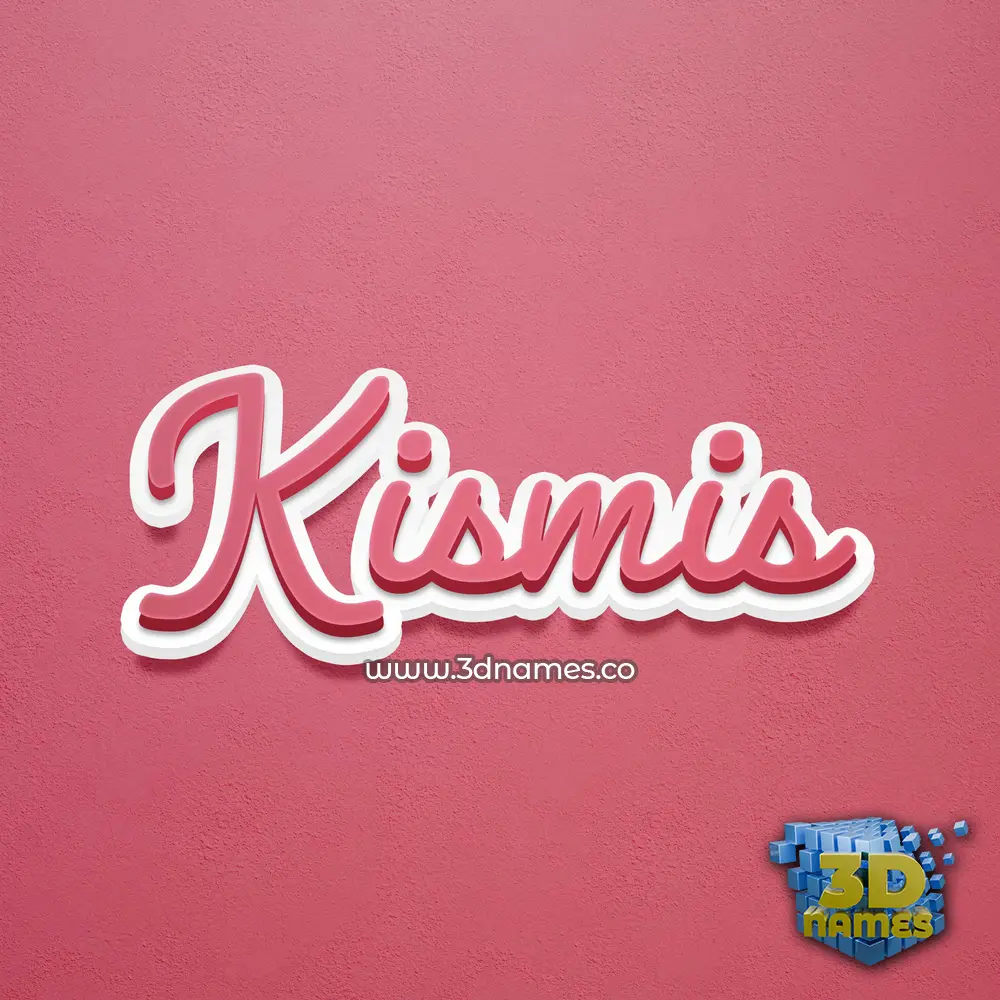 kismis in Red Scribble style - 3D name wallpaper