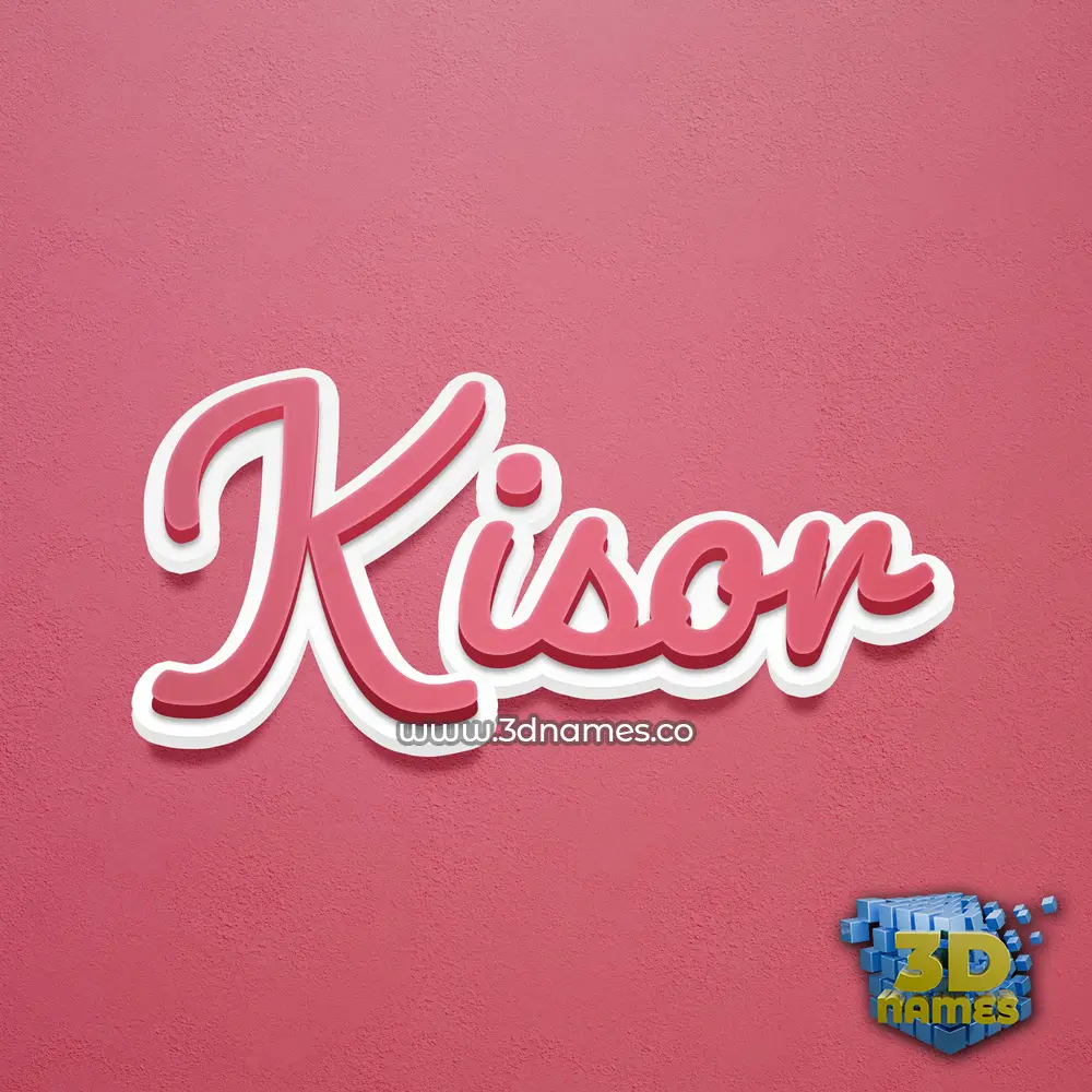 kisor in Red Scribble style - 3D name wallpaper