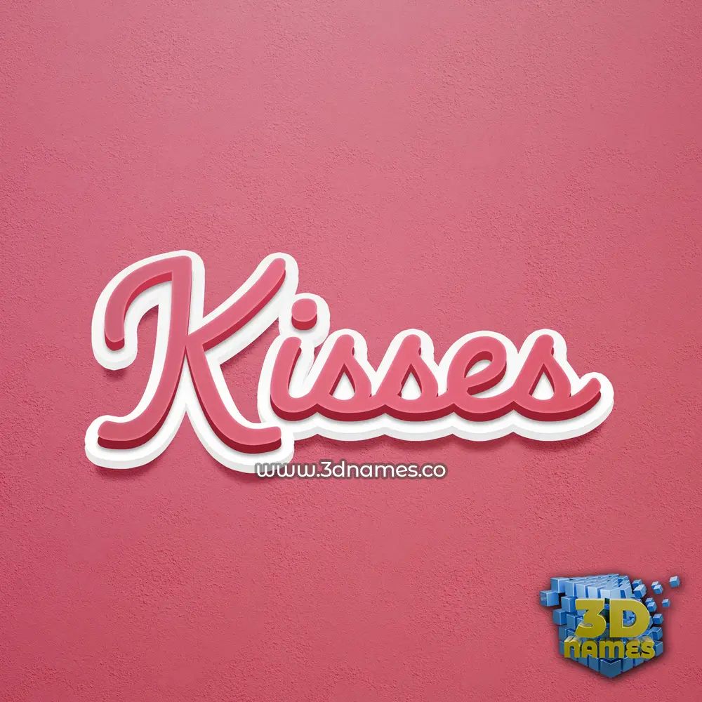 kisses in Red Scribble style - 3D name wallpaper