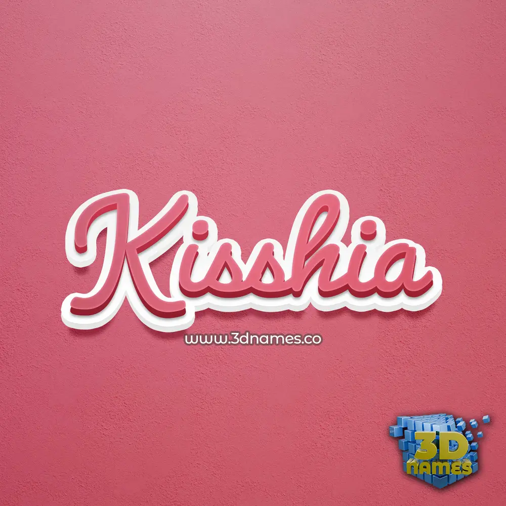 kisshia in Red Scribble style - 3D name wallpaper