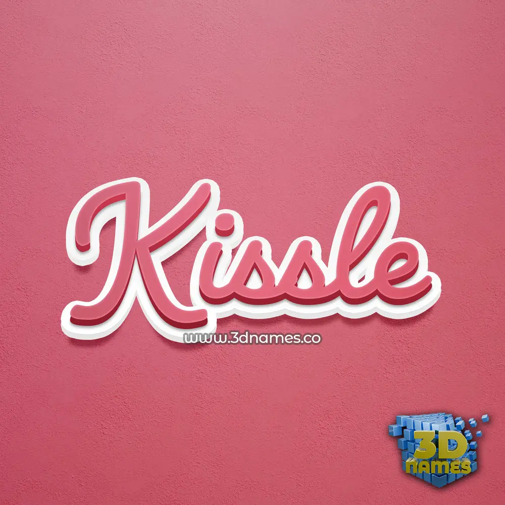 kissle in Red Scribble style - 3D name wallpaper
