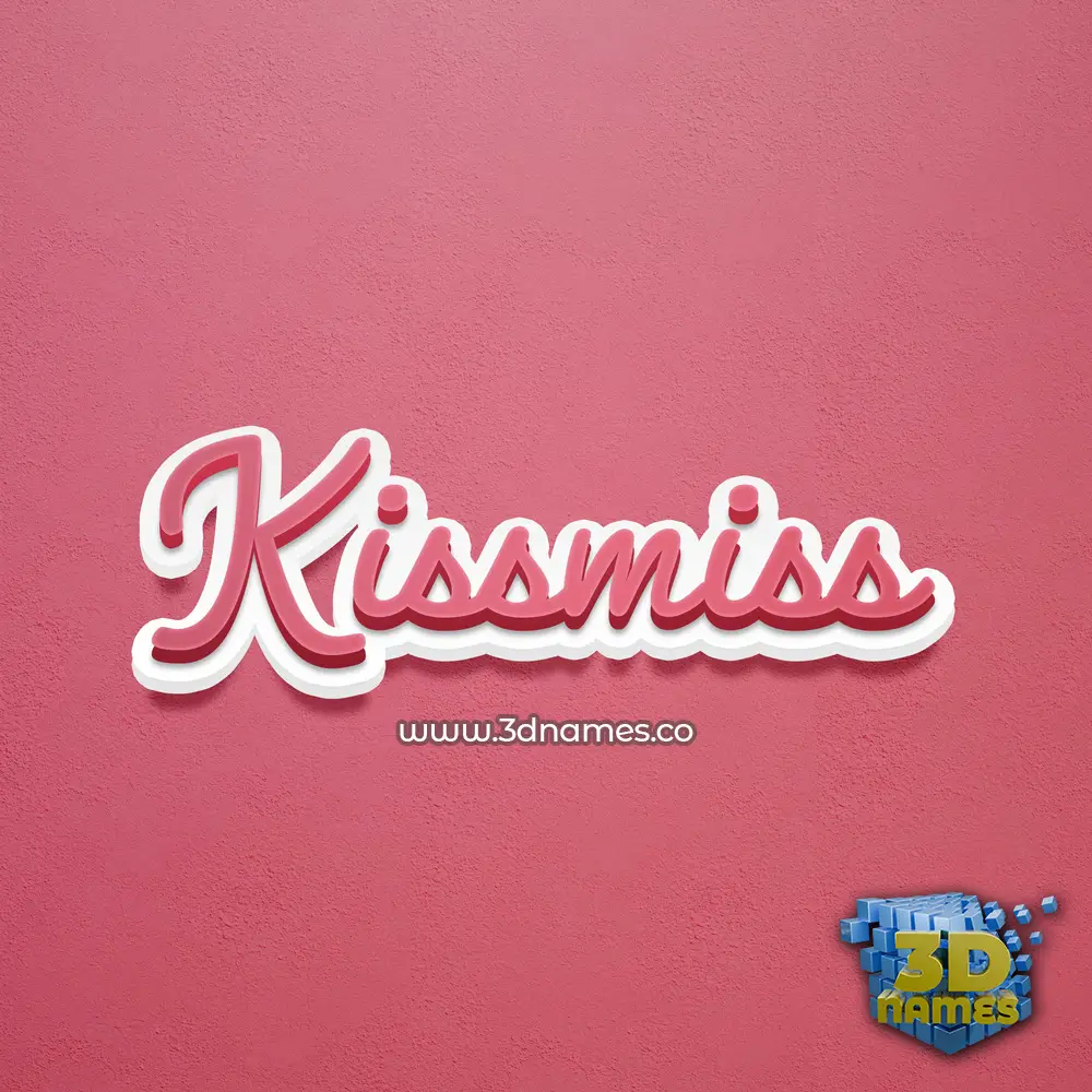 kissmiss in Red Scribble style - 3D name wallpaper