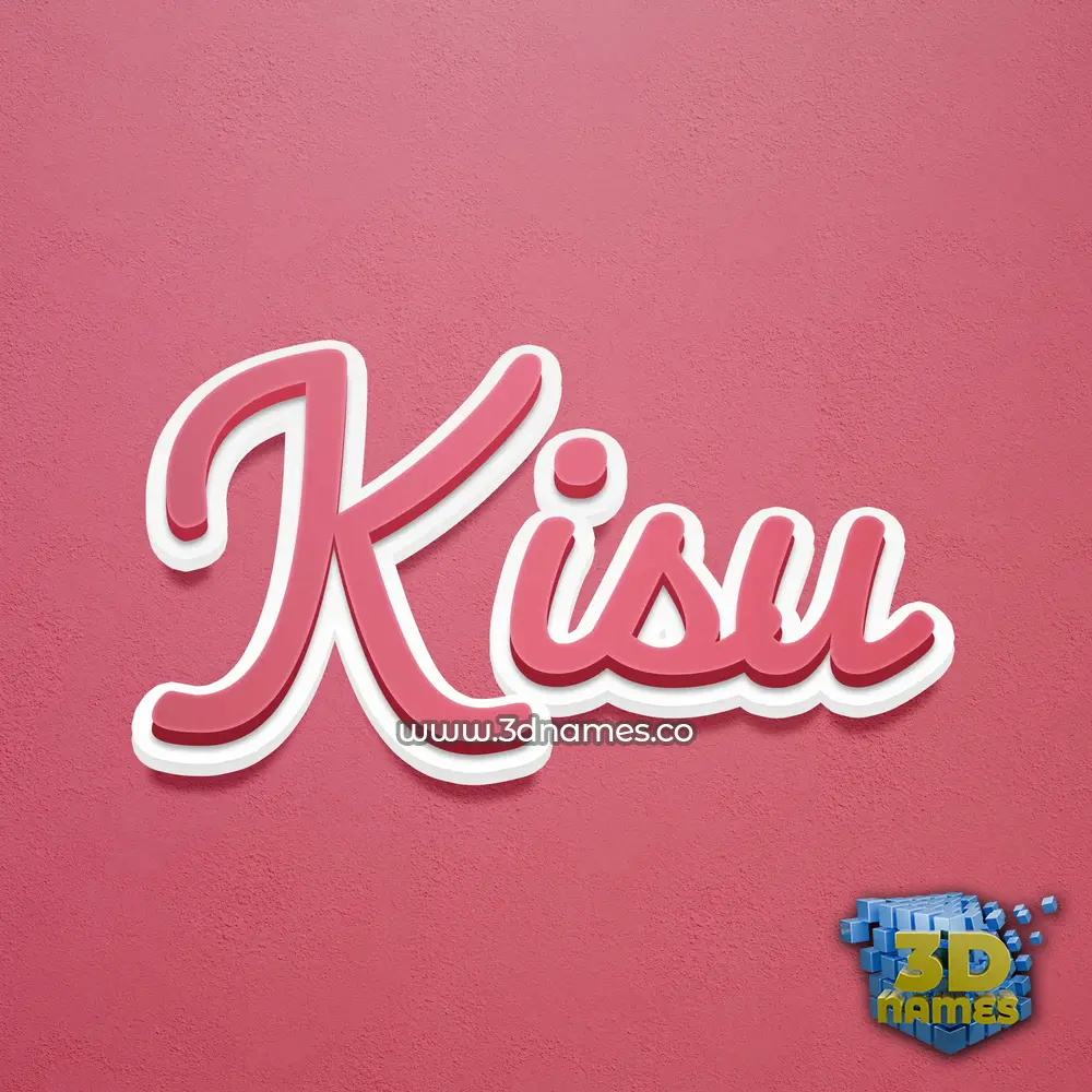 kisu in Red Scribble style - 3D name wallpaper