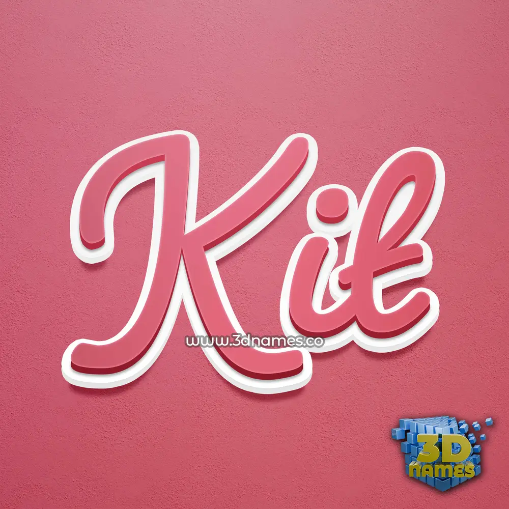 kit in Red Scribble style - 3D name wallpaper