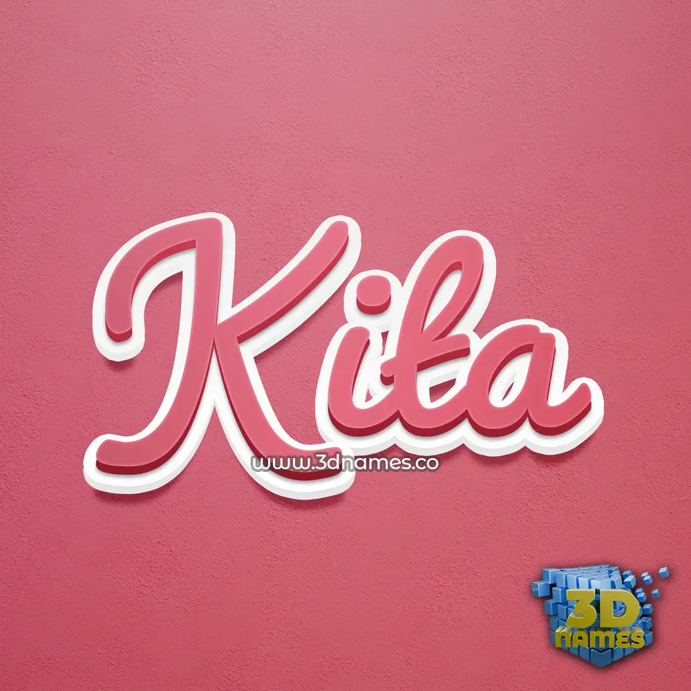 kita in Red Scribble style - 3D name wallpaper