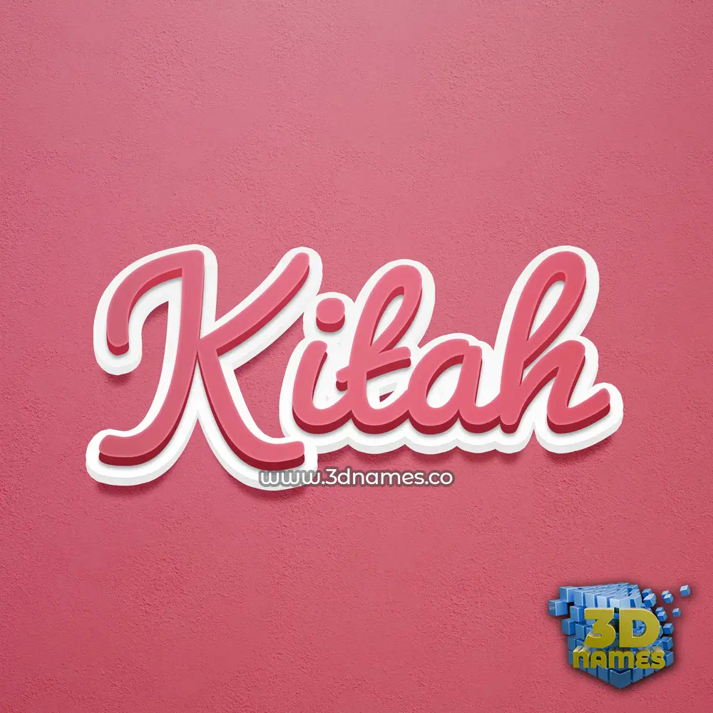 kitah in Red Scribble style - 3D name wallpaper
