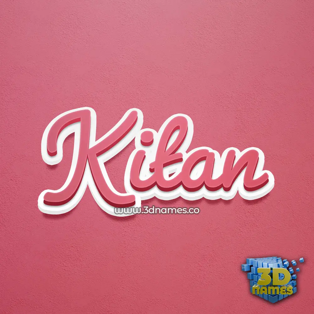 kitan in Red Scribble style - 3D name wallpaper