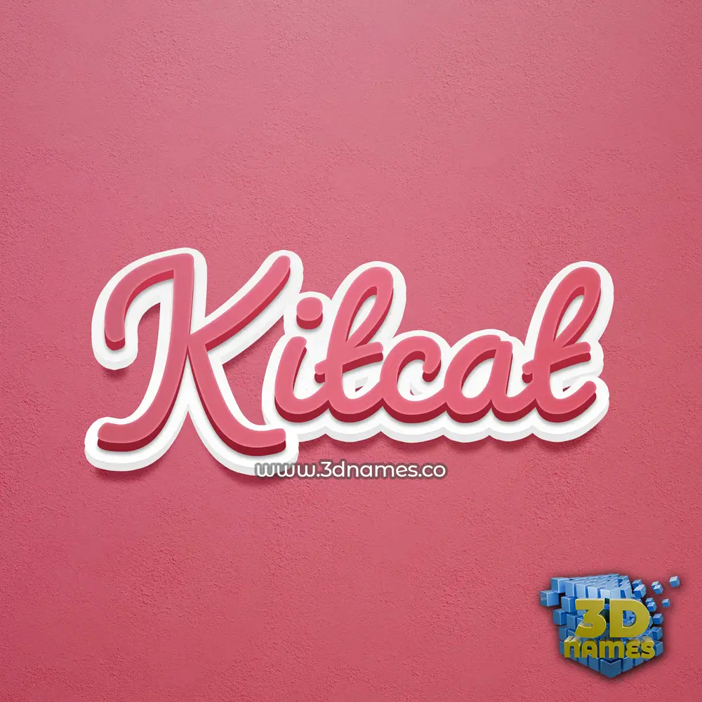 kitcat in Red Scribble style - 3D name wallpaper