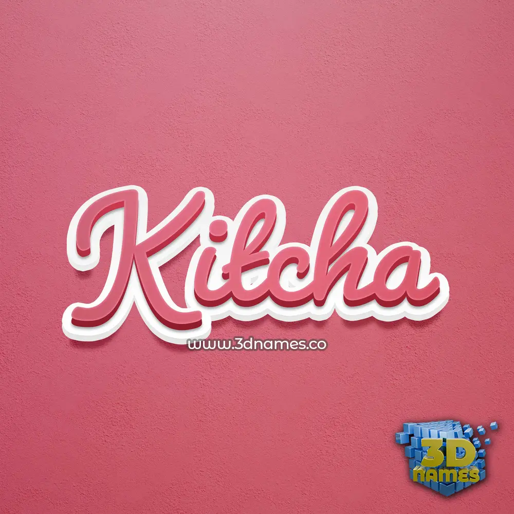 kitcha in Red Scribble style - 3D name wallpaper