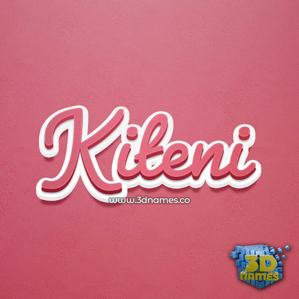 kiteni in Red Scribble style - 3D name wallpaper