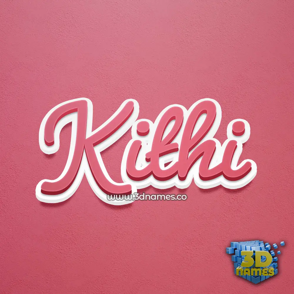 kithi in Red Scribble style - 3D name wallpaper