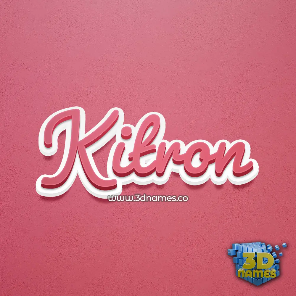 kitron in Red Scribble style - 3D name wallpaper