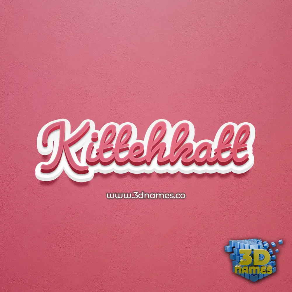 kittehkatt in Red Scribble style - 3D name wallpaper
