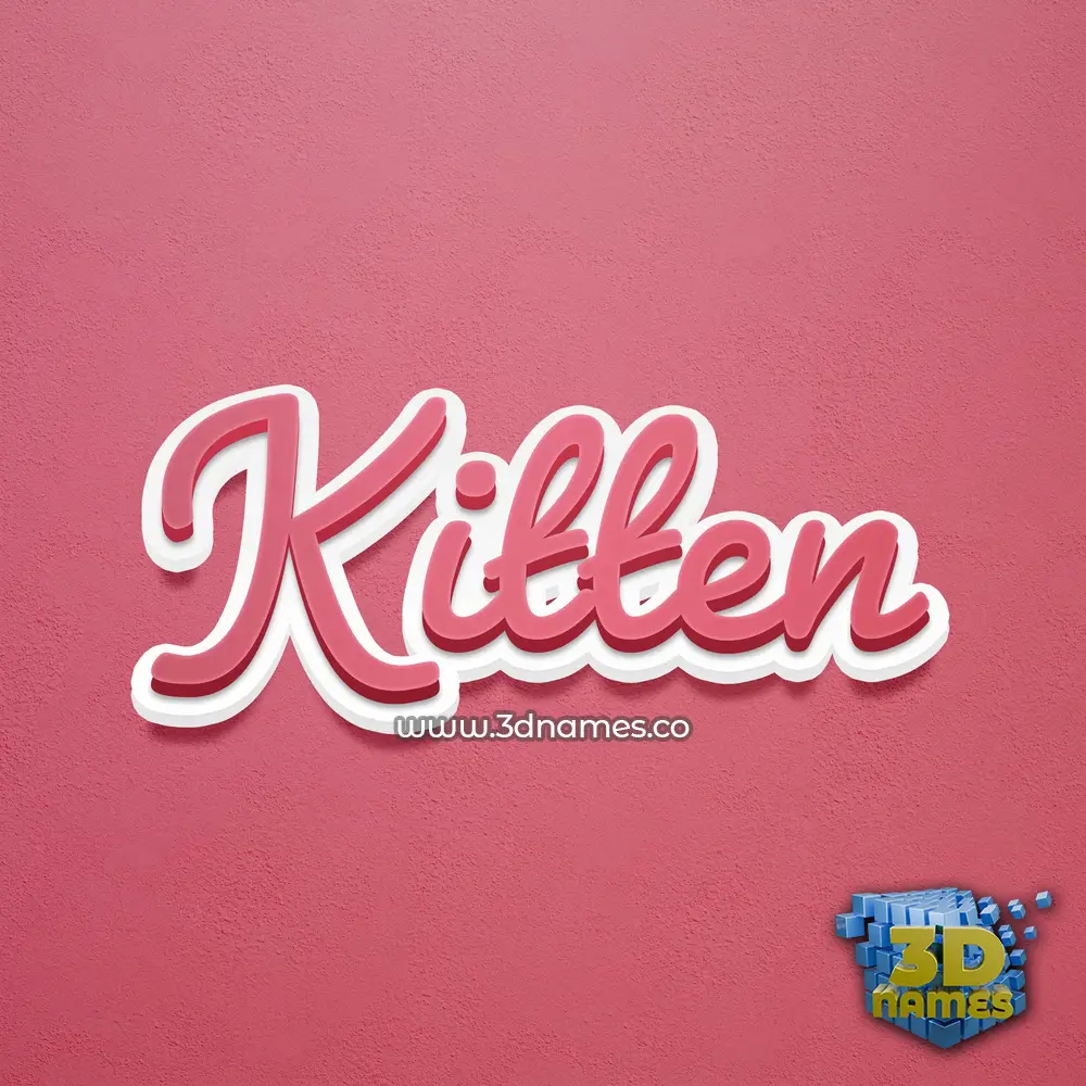 kitten in Red Scribble style - 3D name wallpaper