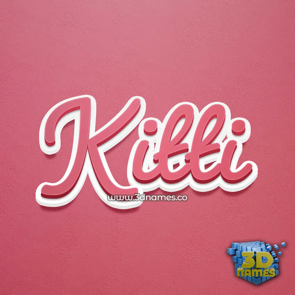 kitti in Red Scribble style - 3D name wallpaper