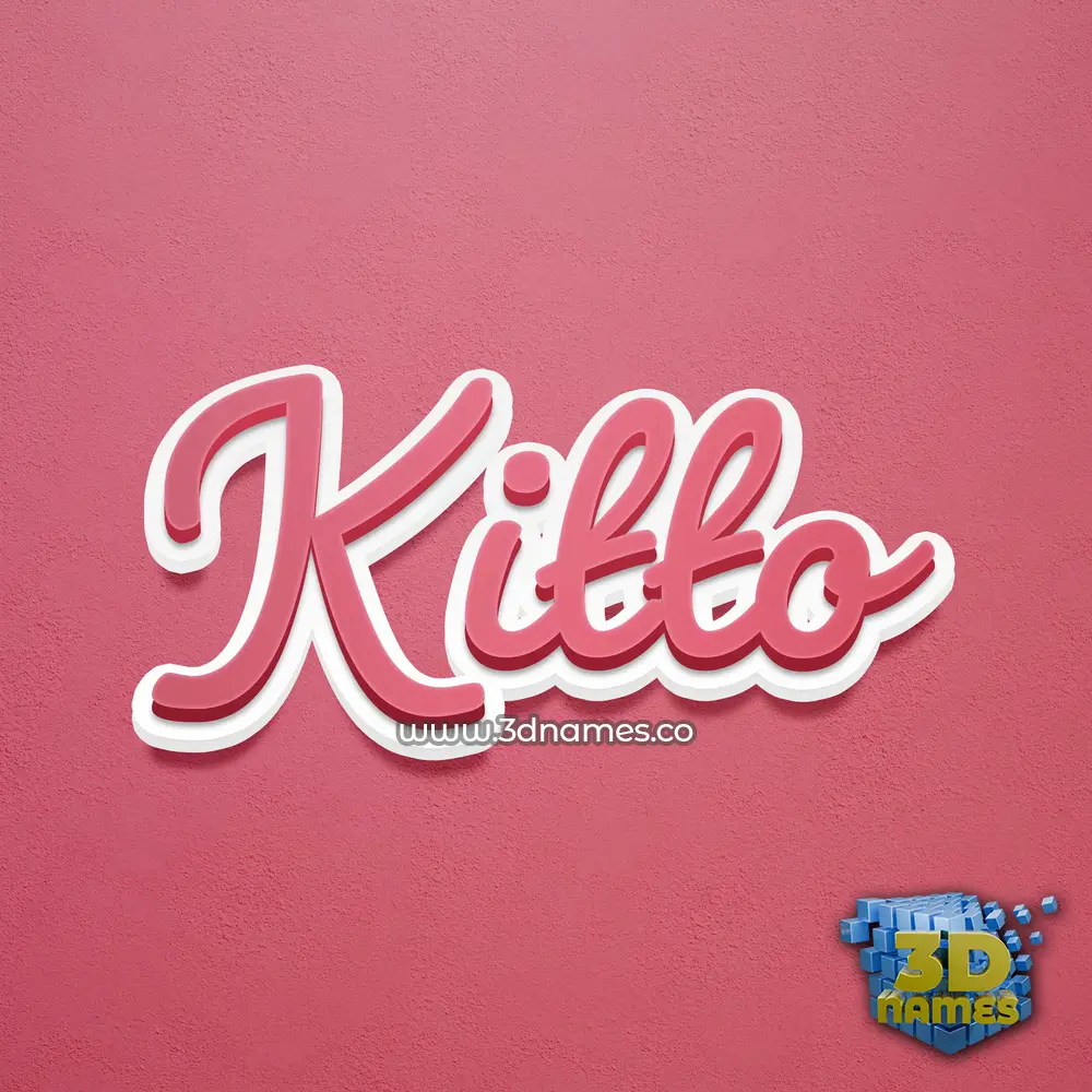 kitto in Red Scribble style - 3D name wallpaper