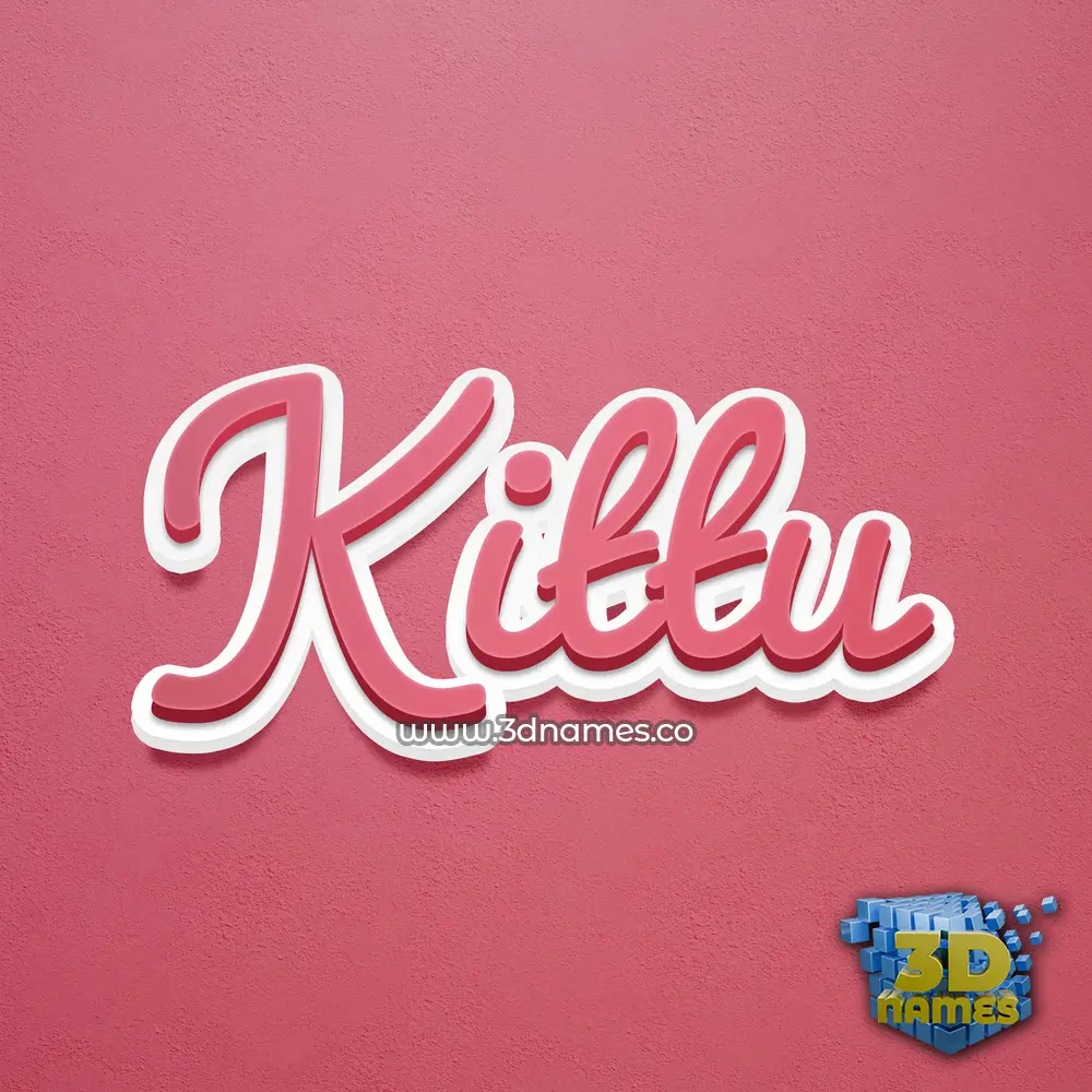 kittu in Red Scribble style - 3D name wallpaper