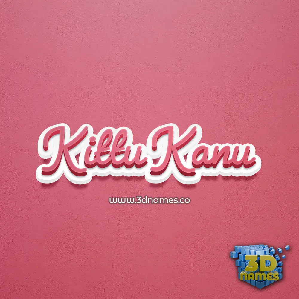 kittu kanu in Red Scribble style - 3D name wallpaper