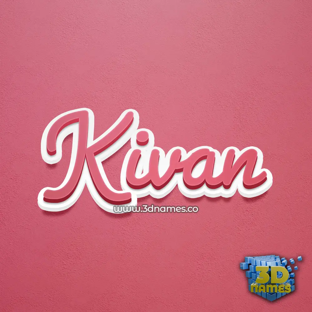 kivan in Red Scribble style - 3D name wallpaper