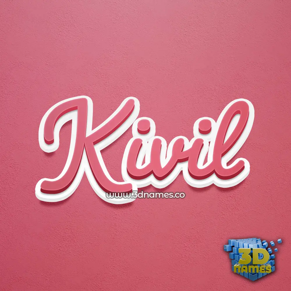 kivil in Red Scribble style - 3D name wallpaper