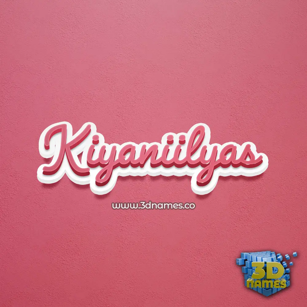 kiyaniilyas in Red Scribble style - 3D name wallpaper