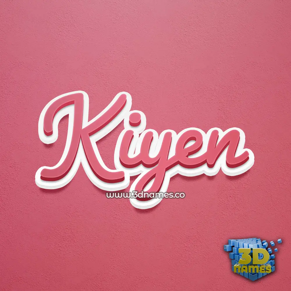 kiyen in Red Scribble style - 3D name wallpaper