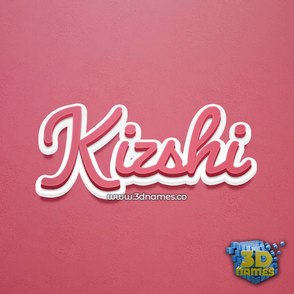 kizshi in Red Scribble style - 3D name wallpaper
