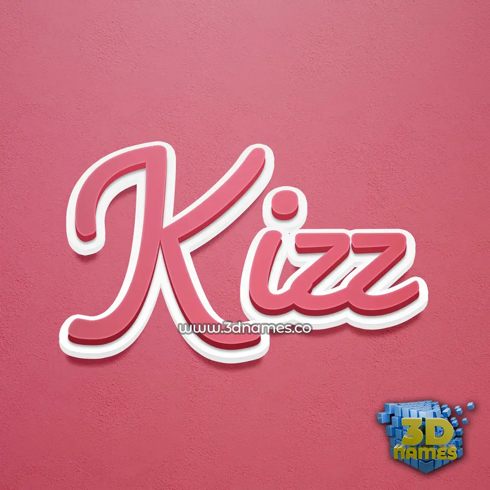 kizz in Red Scribble style - 3D name wallpaper