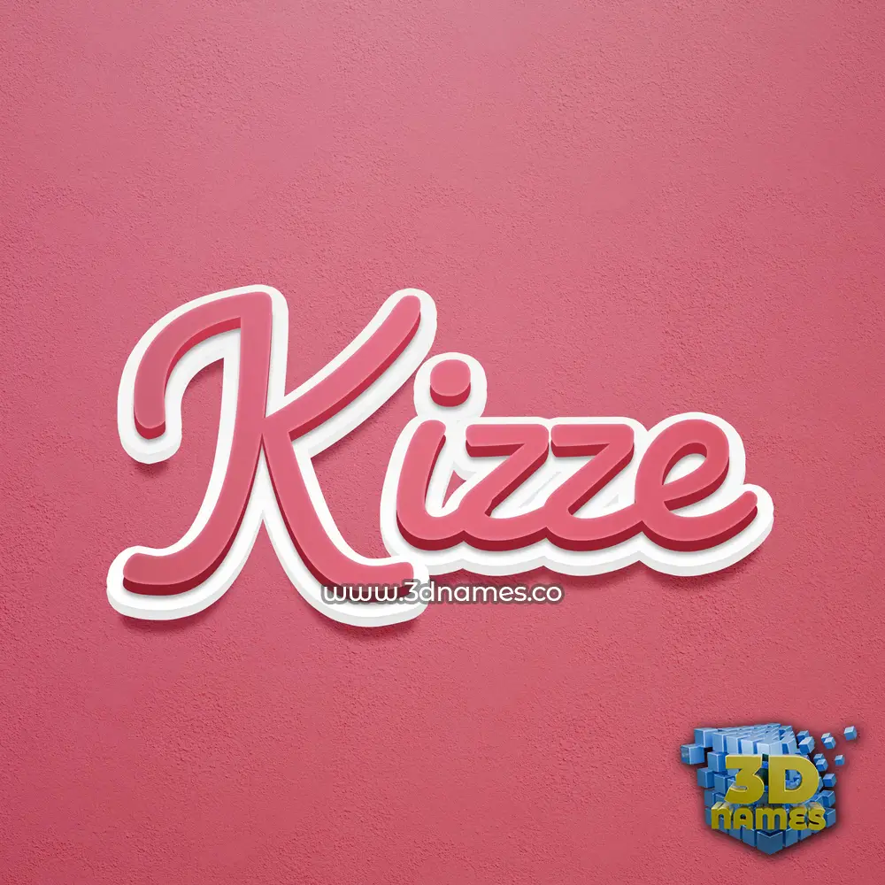 kizze in Red Scribble style - 3D name wallpaper