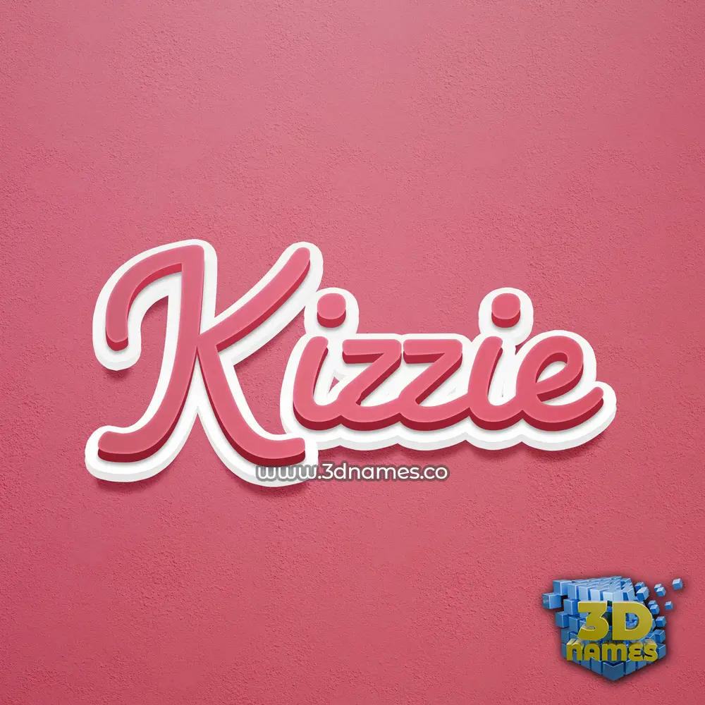kizzie in Red Scribble style - 3D name wallpaper