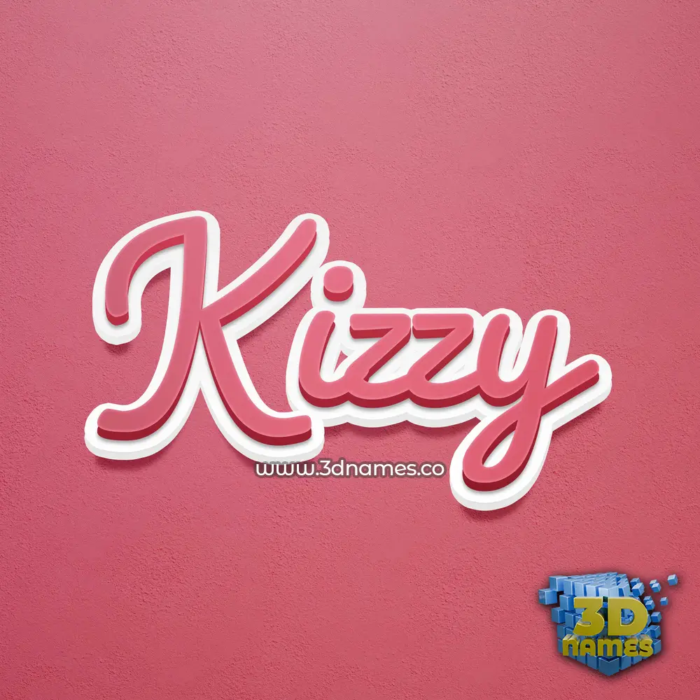 kizzy in Red Scribble style - 3D name wallpaper
