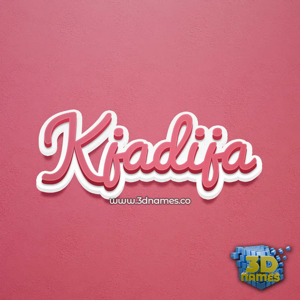 kjadija in Red Scribble style - 3D name wallpaper
