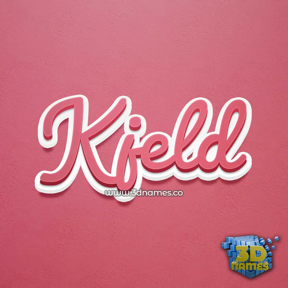 kjeld in Red Scribble style - 3D name wallpaper