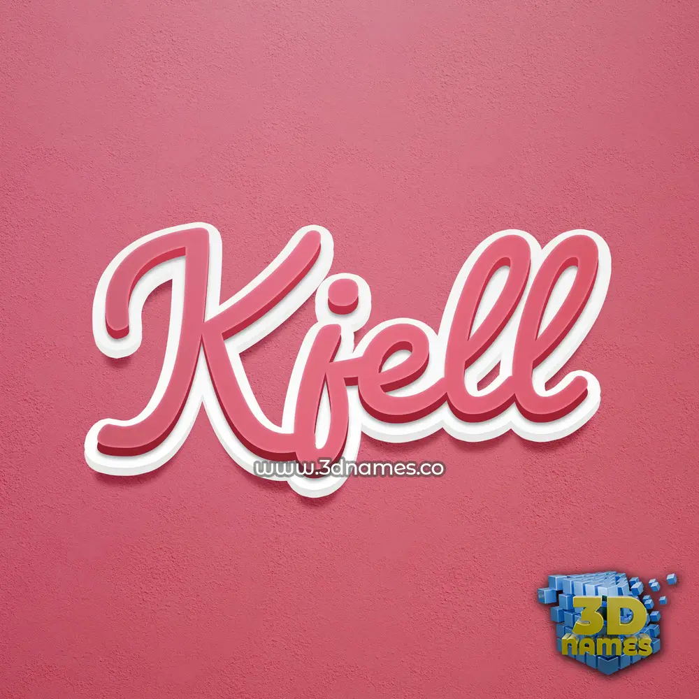 kjell in Red Scribble style - 3D name wallpaper