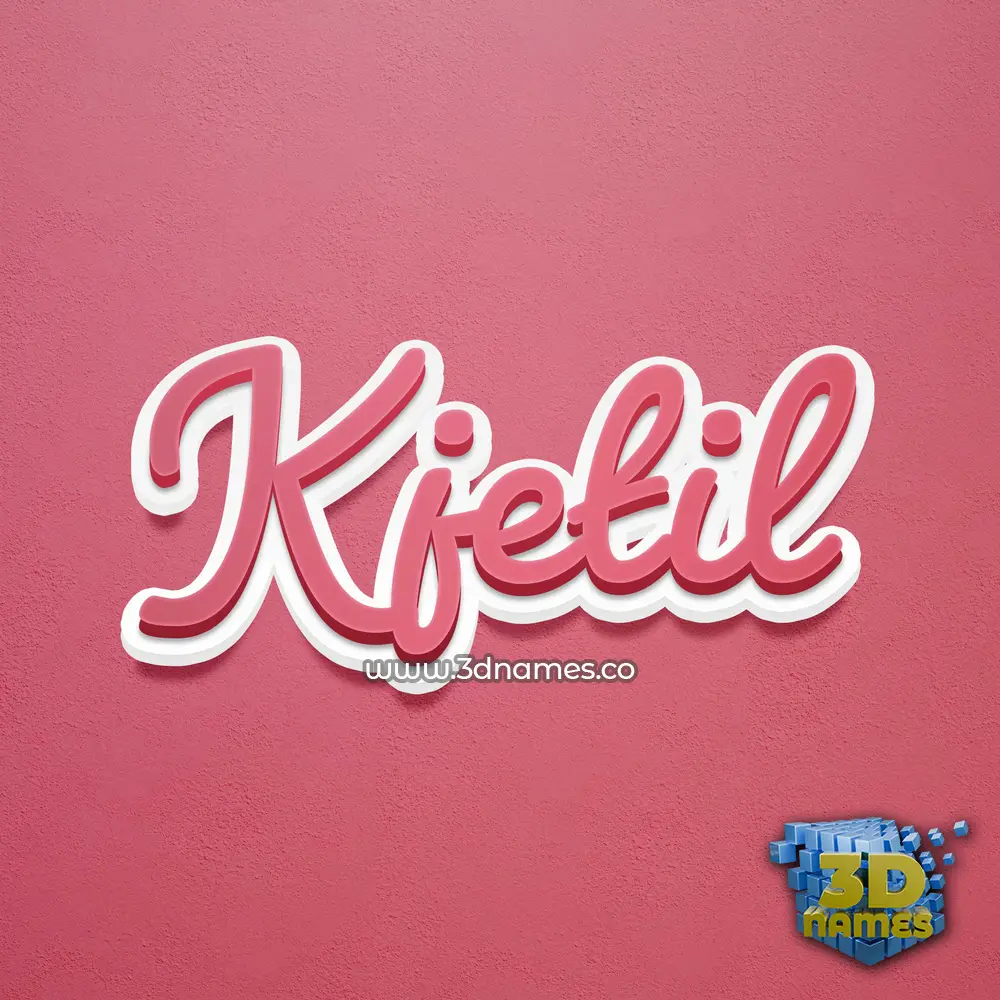 kjetil in Red Scribble style - 3D name wallpaper