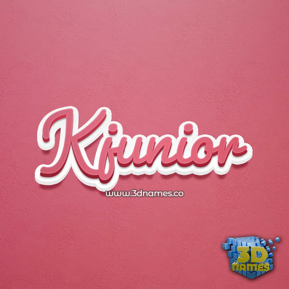 kjunior in Red Scribble style - 3D name wallpaper