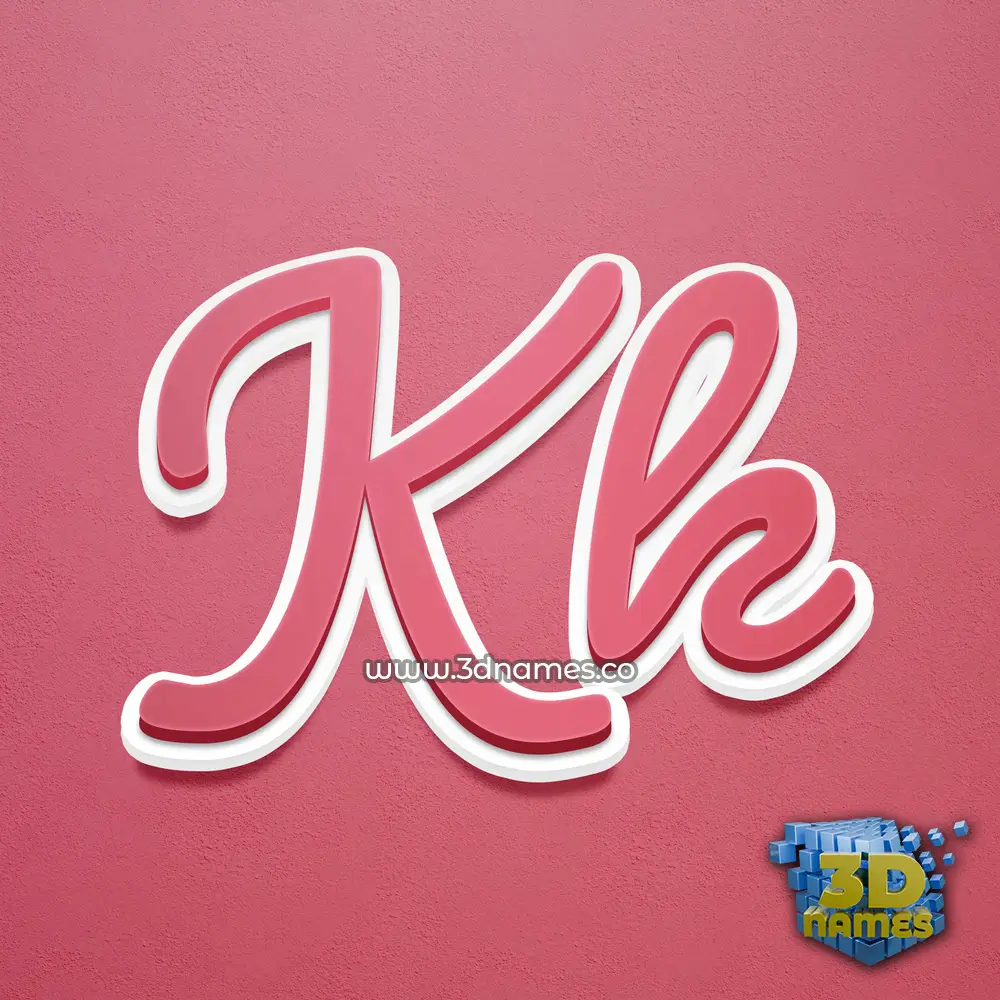 kk in Red Scribble style - 3D name wallpaper