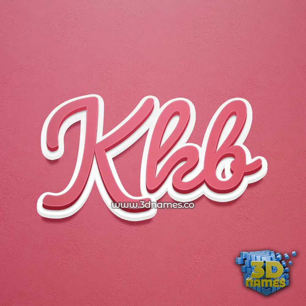 kkb in Red Scribble style - 3D name wallpaper