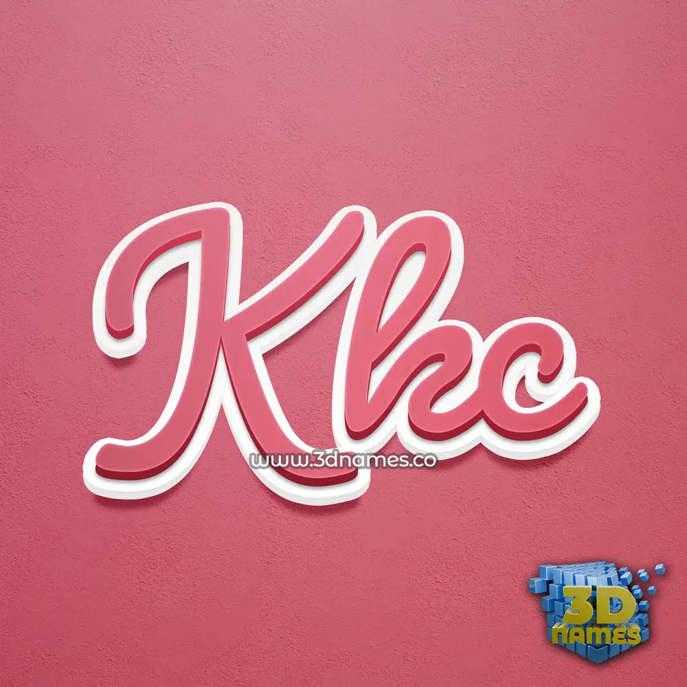 kkc in Red Scribble style - 3D name wallpaper