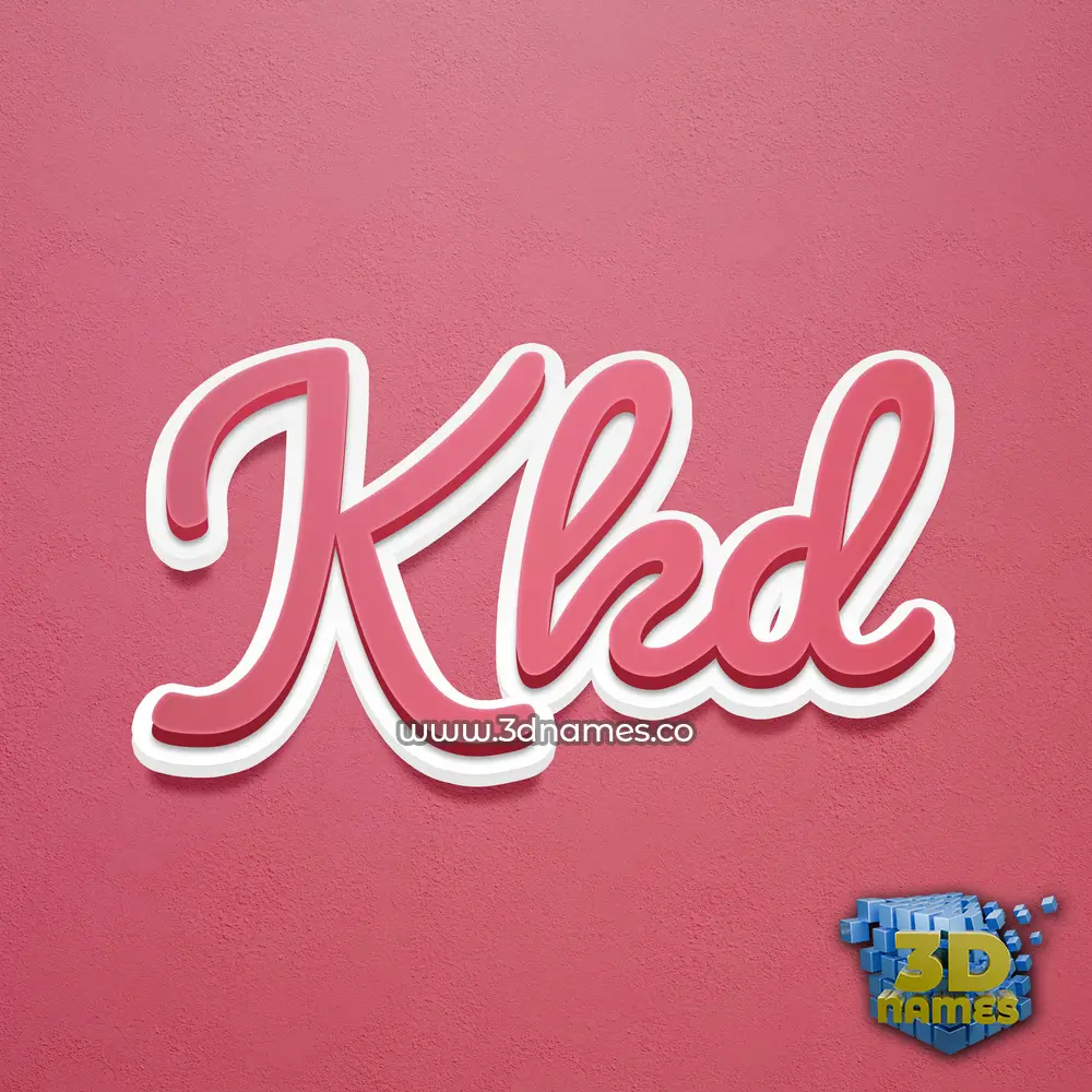 kkd in Red Scribble style - 3D name wallpaper