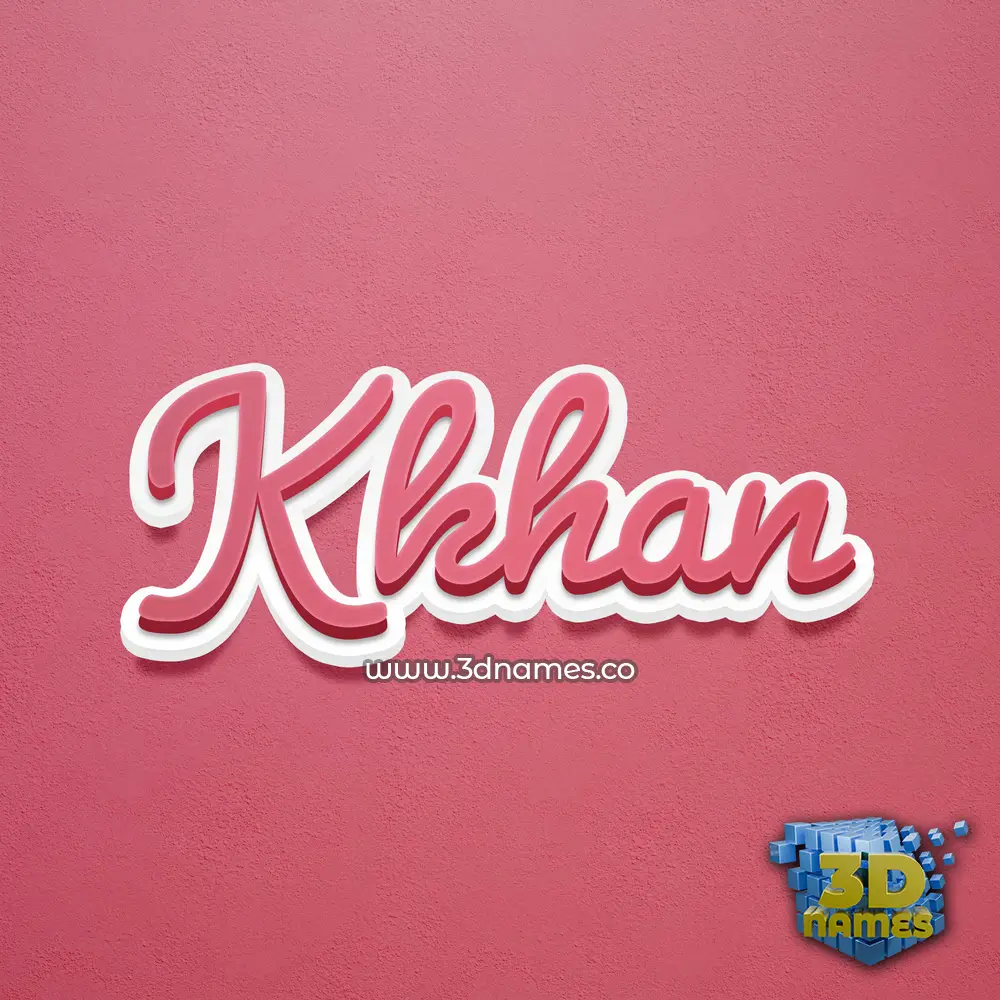 kkhan in Red Scribble style - 3D name wallpaper